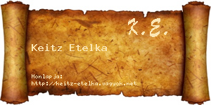 Keitz Etelka névjegykártya